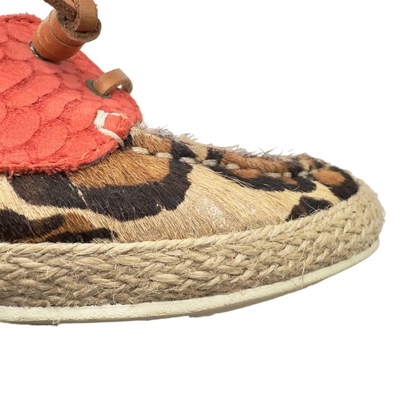 Sam Edelman | Women | Sebastian Leather Fur Leopard Slip On Boat Shoes | 6 M - Picture 12 of 13